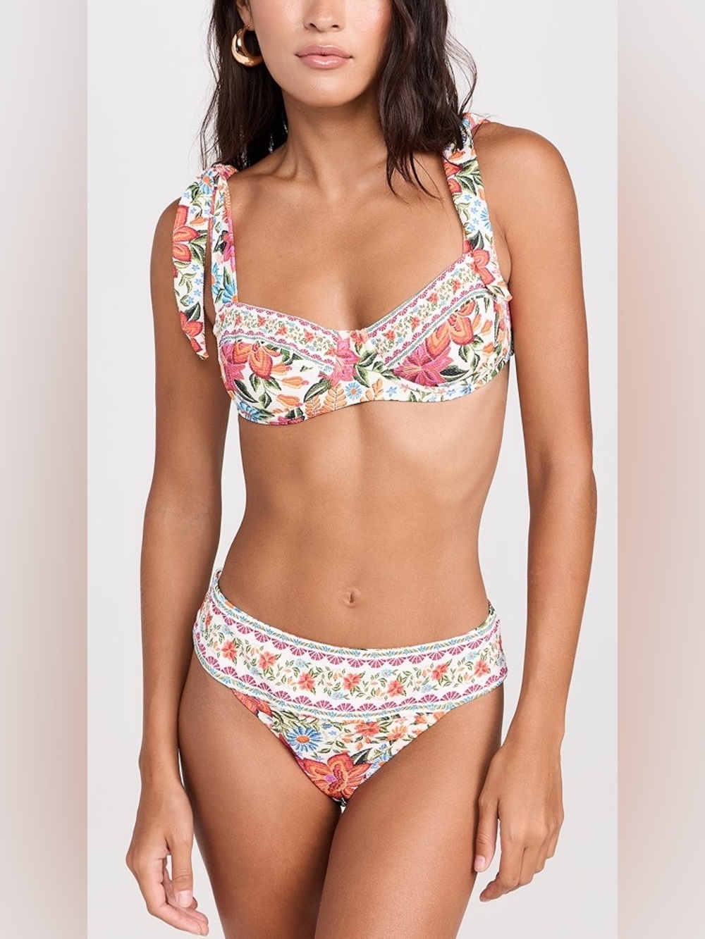 FARM Rio Floral Multicolor Tie-Shoulder Bikini